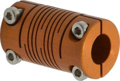 Lovejoy - 1/4" Max Bore Diam, Flexible Clamp Hub Coupling - 1/2" OD, 0.9" OAL, Anodized Aluminum - Apex Tool & Supply