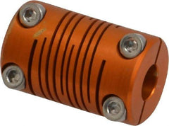 Lovejoy - 1/4" Max Bore Diam, Flexible Clamp Hub Coupling - 0.63" OD, 1" OAL, Anodized Aluminum - Apex Tool & Supply