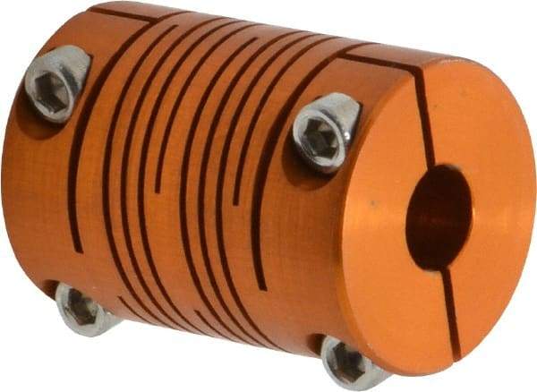 Lovejoy - 3/8" Max Bore Diam, Flexible Clamp Hub Coupling - 3/4" OD, 1.04" OAL, Anodized Aluminum - Apex Tool & Supply