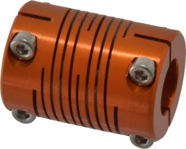 Lovejoy - 3/8" Max Bore Diam, Flexible Clamp Hub Coupling - 3/4" OD, 1.04" OAL, Anodized Aluminum - Apex Tool & Supply