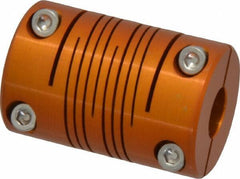 Lovejoy - 3/8" Max Bore Diam, Flexible Clamp Hub Coupling - 1" OD, 1-1/2" OAL, Anodized Aluminum - Apex Tool & Supply