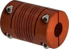 Lovejoy - 1/2" Max Bore Diam, Flexible Clamp Hub Coupling - 1" OD, 1-1/2" OAL, Anodized Aluminum - Apex Tool & Supply