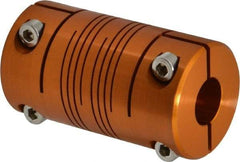 Lovejoy - 1/2" Max Bore Diam, Flexible Clamp Hub Coupling - 1-1/4" OD, 2-1/4" OAL, Anodized Aluminum - Apex Tool & Supply