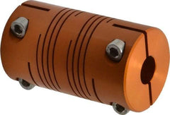 Lovejoy - 3/4" Max Bore Diam, Flexible Clamp Hub Coupling - 1-1/2" OD, 2.63" OAL, Anodized Aluminum - Apex Tool & Supply