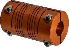 Lovejoy - 3/4" Max Bore Diam, Flexible Clamp Hub Coupling - 1-1/2" OD, 2.63" OAL, Anodized Aluminum - Apex Tool & Supply