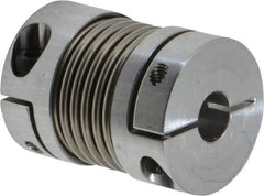 Lovejoy - 1/4" Max Bore Diam, Flexible Bellows Clamp Coupling - 0.984" OD, 1.023" OAL, Aluminum Hub with Stainless Steel Bellows - Apex Tool & Supply