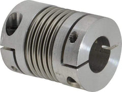 Lovejoy - 5/8" Max Bore Diam, Flexible Bellows Clamp Coupling - 1.28" OD, 1.614" OAL, Aluminum Hub with Stainless Steel Bellows - Apex Tool & Supply