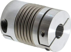 Lovejoy - 3/4" Max Bore Diam, Flexible Bellows Clamp Coupling - 1.77" OD, 2.48" OAL, Aluminum Hub with Stainless Steel Bellows - Apex Tool & Supply