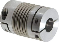 Lovejoy - 3/4" Max Bore Diam, Flexible Bellows Clamp Coupling - 1.77" OD, 2.48" OAL, Aluminum Hub with Stainless Steel Bellows - Apex Tool & Supply