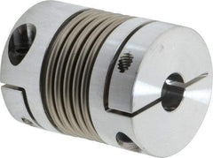 Lovejoy - 3/8" Max Bore Diam, Flexible Bellows Clamp Coupling - 1.28" OD, 1.614" OAL, Aluminum Hub with Stainless Steel Bellows - Apex Tool & Supply