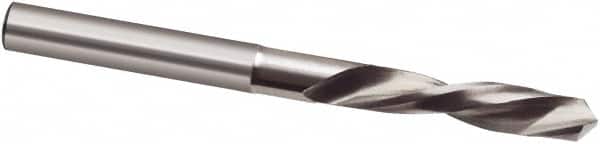 Micro Drill Bit: 0.0386″ Dia, 118 °, Cobalt Bright/Uncoated, LH Cut, Spiral Flute, Oversized Shank, Series 303