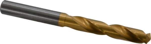Guhring - 10mm 140° Solid Carbide Jobber Drill - TiN Finish, Right Hand Cut, Spiral Flute, Straight Shank, 105mm OAL, SU Point - Apex Tool & Supply