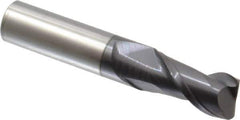 Accupro - 5/8", 2 Flute, Single End, Solid Carbide, 0.06" Corner Radius End Mill - 3-1/2" OAL, 40° Helix, Right Hand Flute, 1-1/4" LOC, Right Hand Cut - Apex Tool & Supply