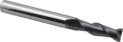 Accupro - 5/8", 2" LOC, 5/8" Shank Diam, 6" OAL, 2 Flute, Solid Carbide Square End Mill - Single End, AlTiN Finish, Spiral Flute, 40° Helix, Centercutting, Right Hand Cut, Right Hand Flute - Apex Tool & Supply