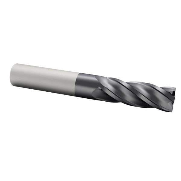 Accupro - 5/8", 4 Flute, Single End, Solid Carbide, 0.045" Corner Radius End Mill - 3-1/2" OAL, 40° Helix, Right Hand Flute, 1-1/4" LOC, Right Hand Cut - Apex Tool & Supply