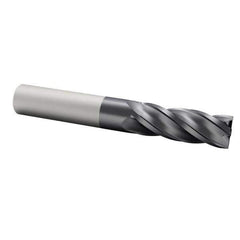 Accupro - 5/8", 4 Flute, Single End, Solid Carbide, 0.045" Corner Radius End Mill - 3-1/2" OAL, 40° Helix, Right Hand Flute, 1-1/4" LOC, Right Hand Cut - Apex Tool & Supply