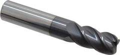 Accupro - 5/8", 4 Flute, Single End, Solid Carbide, 0.09" Corner Radius End Mill - 3-1/2" OAL, 40° Helix, Right Hand Flute, 1-1/4" LOC, Right Hand Cut - Apex Tool & Supply