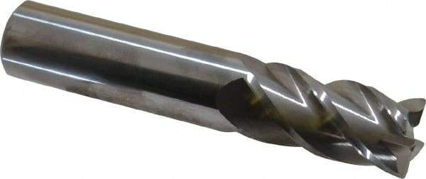 Accupro - 3/4", 4 Flute, Single End, Solid Carbide, 0.03" Corner Radius End Mill - 4" OAL, 40° Helix, Right Hand Flute, 1-1/2" LOC, Right Hand Cut - Apex Tool & Supply