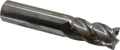 Accupro - 3/4", 4 Flute, Single End, Solid Carbide, 0.03" Corner Radius End Mill - 4" OAL, 40° Helix, Right Hand Flute, 1-1/2" LOC, Right Hand Cut - Apex Tool & Supply