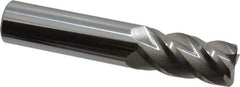 Accupro - 3/4", 4 Flute, Single End, Solid Carbide, 0.045" Corner Radius End Mill - 4" OAL, 40° Helix, Right Hand Flute, 1-1/2" LOC, Right Hand Cut - Apex Tool & Supply