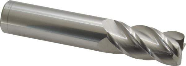 Accupro - 3/4", 4 Flute, Single End, Solid Carbide, 0.06" Corner Radius End Mill - 4" OAL, 40° Helix, Right Hand Flute, 1-1/2" LOC, Right Hand Cut - Apex Tool & Supply