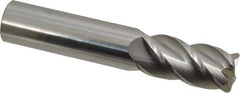 Accupro - 3/4", 4 Flute, Single End, Solid Carbide, 0.09" Corner Radius End Mill - 4" OAL, 40° Helix, Right Hand Flute, 1-1/2" LOC, Right Hand Cut - Apex Tool & Supply