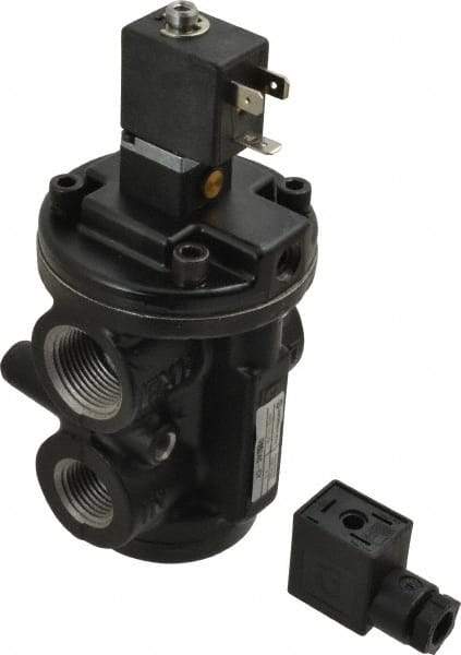 Norgren - 4.6 CV Rate, 1/2" NPT Inlet 1/2 Basic Valves - 1/2" NPT Inlet, Poppet Valve, Solenoid Actuator - Apex Tool & Supply