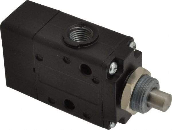 Norgren - 0.98 CV Rate, 1/4" NPT Inlet 3/2 Super Mechanical Valve - 1/4" NPT Inlet, Packed Spool Valve, Plunger Actuator - Apex Tool & Supply