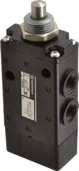 Norgren - 0.98 CV Rate, 1/4" NPT Inlet 5/2 Super Mechanical Valve - 1/4" NPT Inlet, Packed Spool Valve, Plunger Actuator - Apex Tool & Supply