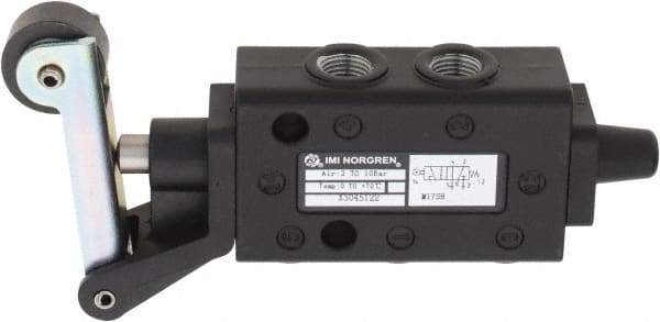 Norgren - 0.34 CV Rate, 1/8" NPT Inlet 5/2 Super Mechanical Valve - 1/8" NPT Inlet, Packed Spool Valve, Roller Lever Actuator - Apex Tool & Supply