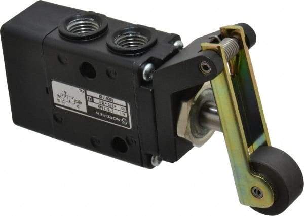 Norgren - 0.98 CV Rate, 1/4" NPT Inlet 3/2 Super Mechanical Valve - 1/4" NPT Inlet, Packed Spool Valve, Roller Lever Actuator - Apex Tool & Supply