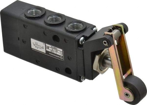 Norgren - 0.98 CV Rate, 1/4" NPT Inlet 5/2 Super Mechanical Valve - 1/4" NPT Inlet, Packed Spool Valve, Roller Lever Actuator - Apex Tool & Supply