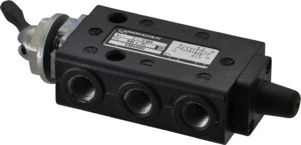 Norgren - 1/8" NPT Packed Spool Valve - Toggle Type, Lever Activation & 0.34 CV Rate - Apex Tool & Supply