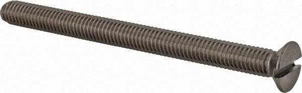 Value Collection - M6x1.00 Metric Coarse, 75mm OAL Slotted Drive Machine Screw - Flat Head, Grade 18-8 & A2 Stainless Steel, Uncoated, Without Washer - Apex Tool & Supply