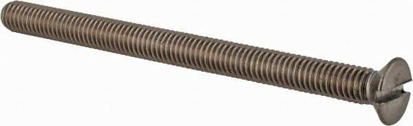 Value Collection - M6x1.00 Metric Coarse, 80mm OAL Slotted Drive Machine Screw - Flat Head, Grade 18-8 & A2 Stainless Steel, Uncoated, Without Washer - Apex Tool & Supply