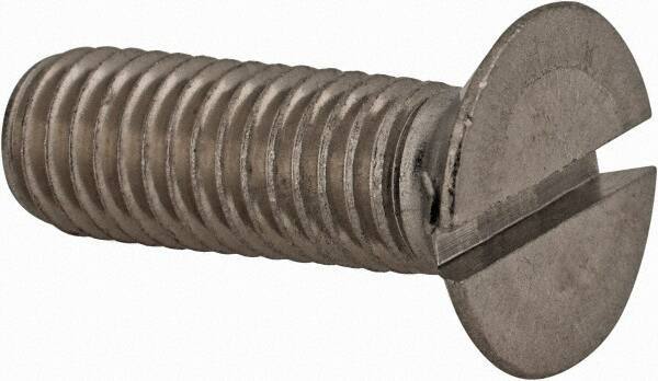 Value Collection - M8x1.25 Metric Coarse, 25mm OAL Slotted Drive Machine Screw - Flat Head, Grade 18-8 & A2 Stainless Steel, Uncoated, Without Washer - Apex Tool & Supply