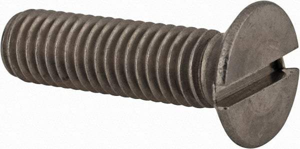 Value Collection - M8x1.25 Metric Coarse, 30mm OAL Slotted Drive Machine Screw - Flat Head, Grade 18-8 & A2 Stainless Steel, Uncoated, Without Washer - Apex Tool & Supply