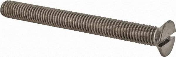 Value Collection - M8x1.25 Metric Coarse, 80mm OAL Slotted Drive Machine Screw - Flat Head, Grade 18-8 & A2 Stainless Steel, Uncoated, Without Washer - Apex Tool & Supply