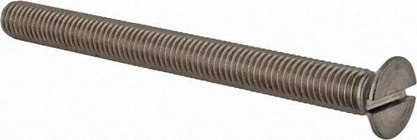 Value Collection - M8x1.25 Metric Coarse, 90mm OAL Slotted Drive Machine Screw - Flat Head, Grade 18-8 & A2 Stainless Steel, Uncoated, Without Washer - Apex Tool & Supply