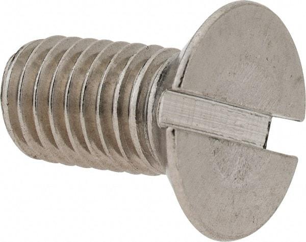 Value Collection - M10x1.50 Metric Coarse, 20mm OAL Slotted Drive Machine Screw - Flat Head, Grade 18-8 & A2 Stainless Steel, Uncoated, Without Washer - Apex Tool & Supply