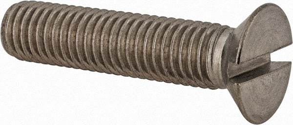 Value Collection - M10x1.50 Metric Coarse, 45mm OAL Slotted Drive Machine Screw - Flat Head, Grade 18-8 & A2 Stainless Steel, Uncoated, Without Washer - Apex Tool & Supply