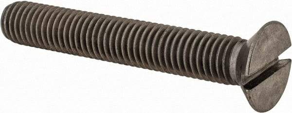 Value Collection - M10x1.50 Metric Coarse, 65mm OAL Slotted Drive Machine Screw - Flat Head, Grade 18-8 & A2 Stainless Steel, Uncoated, Without Washer - Apex Tool & Supply