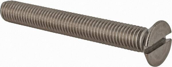 Value Collection - M10x1.50 Metric Coarse, 80mm OAL Slotted Drive Machine Screw - Flat Head, Grade 18-8 & A2 Stainless Steel, Uncoated, Without Washer - Apex Tool & Supply