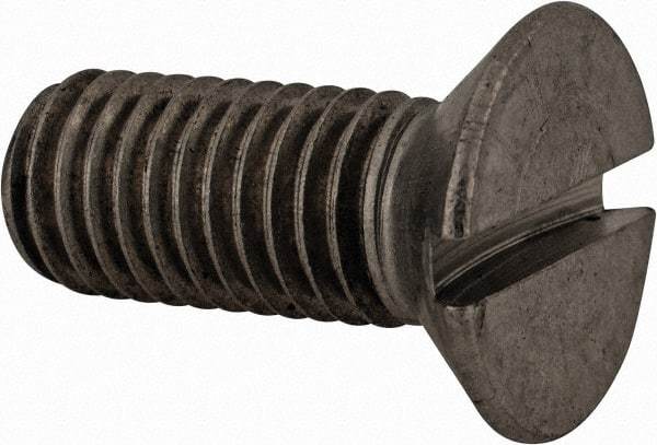 Value Collection - M12x1.75 Metric Coarse, 30mm OAL Slotted Drive Machine Screw - Flat Head, Grade 18-8 & A2 Stainless Steel, Uncoated, Without Washer - Apex Tool & Supply