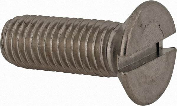 Value Collection - M12x1.75 Metric Coarse, 35mm OAL Slotted Drive Machine Screw - Flat Head, Grade 18-8 & A2 Stainless Steel, Uncoated, Without Washer - Apex Tool & Supply