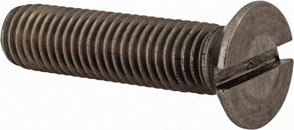 Value Collection - M12x1.75 Metric Coarse, 50mm OAL Slotted Drive Machine Screw - Flat Head, Grade 18-8 & A2 Stainless Steel, Uncoated, Without Washer - Apex Tool & Supply