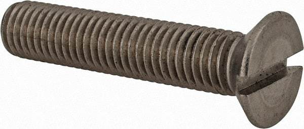 Value Collection - M12x1.75 Metric Coarse, 60mm OAL Slotted Drive Machine Screw - Flat Head, Grade 18-8 & A2 Stainless Steel, Uncoated, Without Washer - Apex Tool & Supply