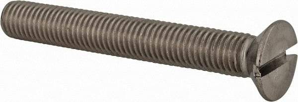 Value Collection - M12x1.75 Metric Coarse, 90mm OAL Slotted Drive Machine Screw - Flat Head, Grade 18-8 & A2 Stainless Steel, Uncoated, Without Washer - Apex Tool & Supply