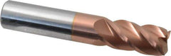 Accupro - 5/8", 4 Flute, Single End, Solid Carbide, 0.02" Corner Radius End Mill - 3-1/2" OAL, 40° Helix, Right Hand Flute, 1-1/4" LOC, Right Hand Cut - Apex Tool & Supply