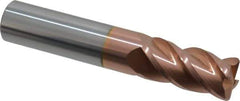 Accupro - 5/8", 4 Flute, Single End, Solid Carbide, 0.06" Corner Radius End Mill - 3-1/2" OAL, 40° Helix, Right Hand Flute, 1-1/4" LOC, Right Hand Cut - Apex Tool & Supply